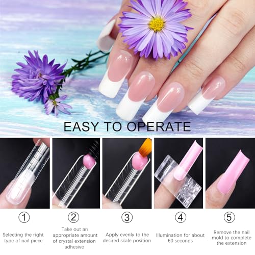 120 Pcs Poly Nail Extension Gel Forms - Coffin Shape with Scale