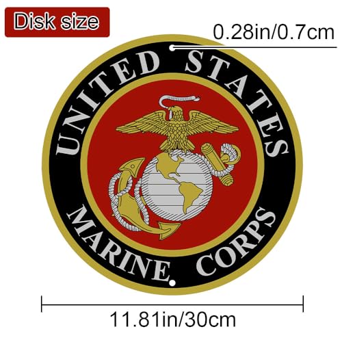 United States Marines Logo Metal Wall Sign - 12 Inch Round Decor