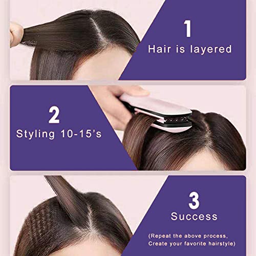 MBHAIR Ceramic Crimper Iron for Voluminous Fluffy Hair, Anti-Static, Adjustable Temp - Purple