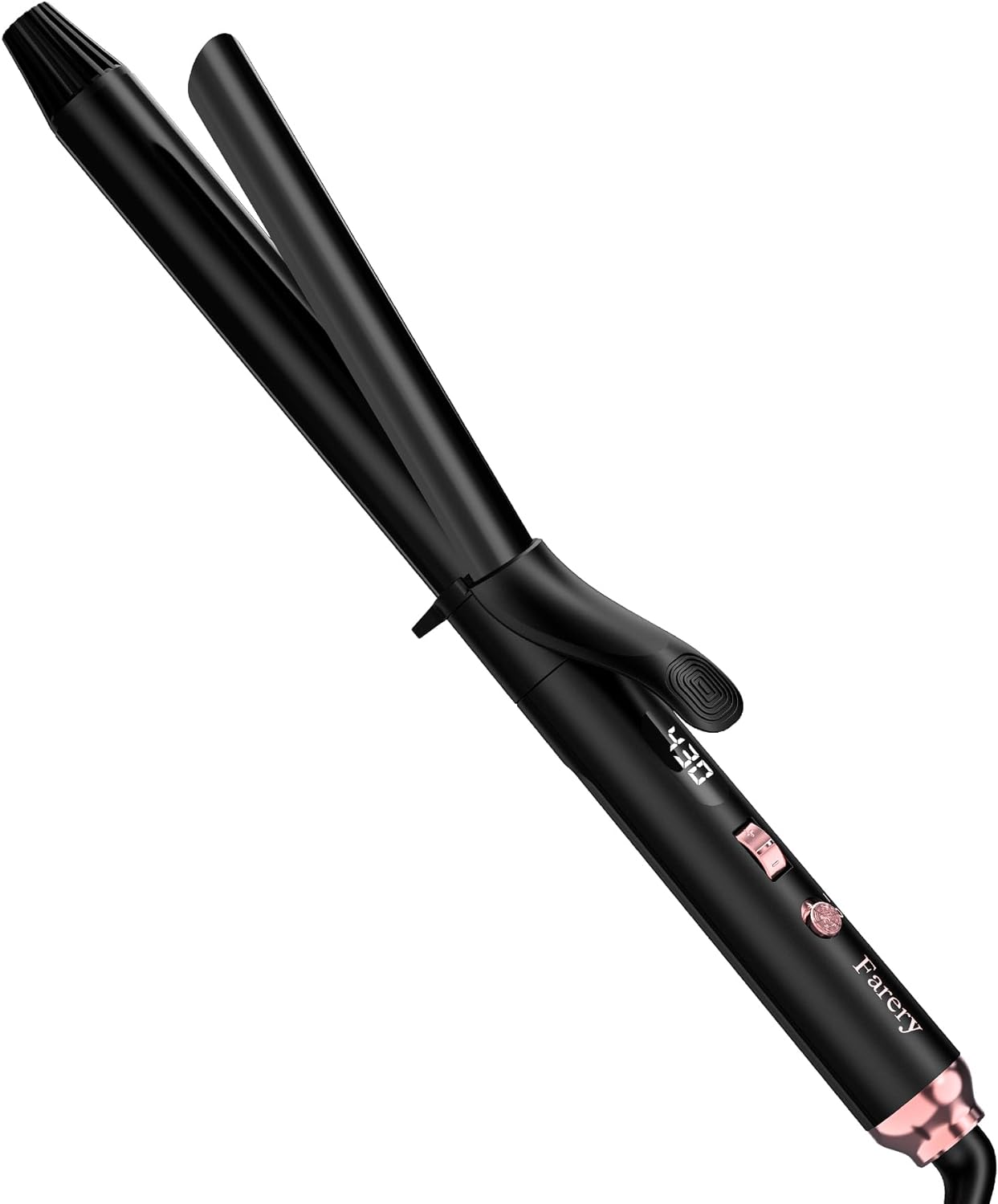 Farery Long Barrel Curling Iron - 1.25 Inch for Long Hair, Argan Oil Infused, 11 Adjustable Temps | Includes Clips & Silicone Pad