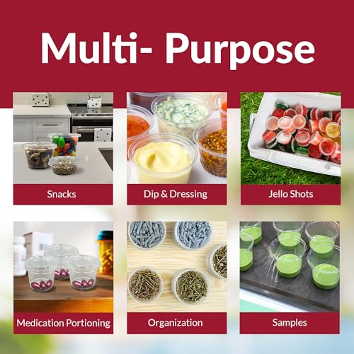 Reli. 5.5 oz Disposable Condiment Containers with Lids - 100 Sets