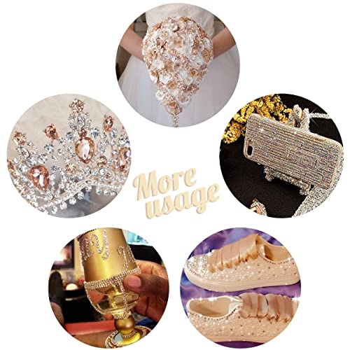 Qiipii Champagne Gold 5mm Crystal Rhinestones Bulk for Nails Makeup Crafts SS20