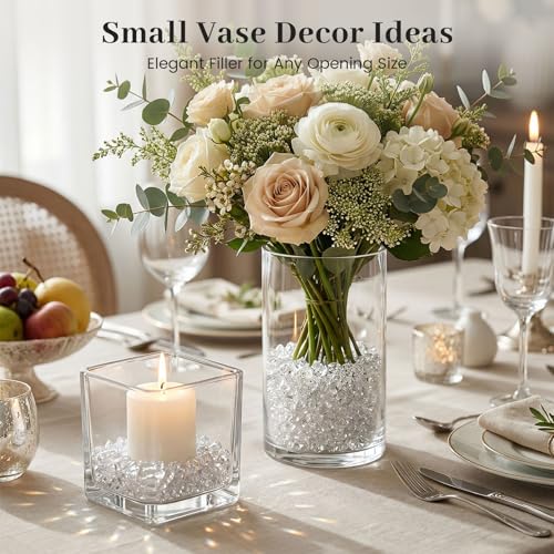 DomeStar 4200 PCS Clear Fake Ice Rocks - Mini Acrylic Crystals for Decor