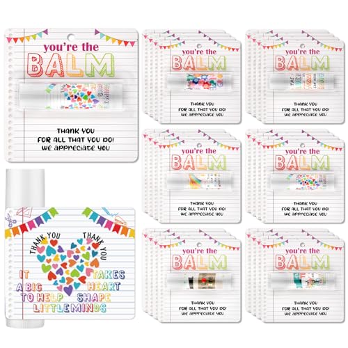 Loopeer 24 Pcs Teacher Lip Balms - You're The Balm Gifts for Educators