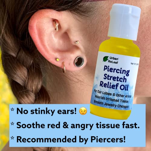 Piercing Stretch Relief Oil for Ear Lobes & Piercings - Natural Nourishing Care