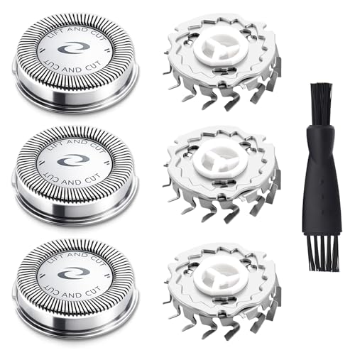 3PCS Replacement Shaver Heads Compatible with Philips Norelco HQ3 HQ4 HQ55 HQ56 HQ6 - Easy Install & Clean