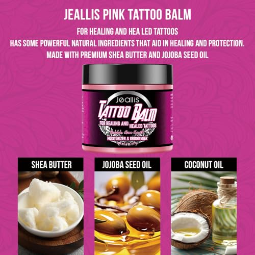 Jeallis Pink Tattoo Ointment - Natural Aftercare Cream 6oz
