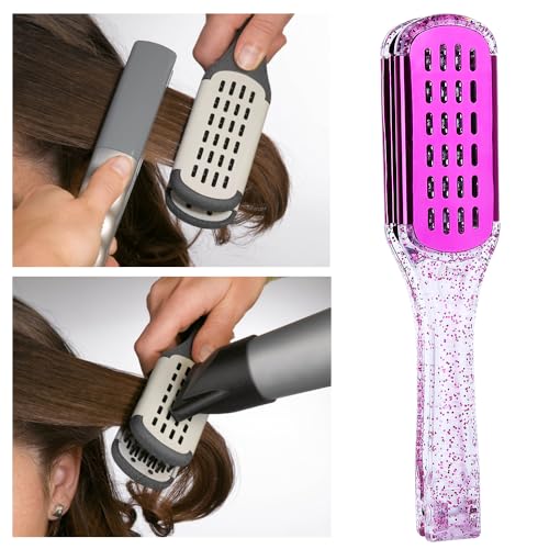 STYLANCE Double Sided Boar Bristle Clamp Hair Straightening Brush Set