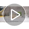 DASITON Glass Makeup Brush Holder, Amber Diamond Pattern Vanity Organizer