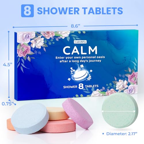 CalmNFiz Blue Shower Steamers Aromatherapy Gift Set - 8 Pack