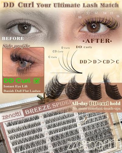 A-DD Curl Breeze Spider Lash Clusters Kit 162PCS by zenotti - Kim K Style Natural Eyelash Extensions