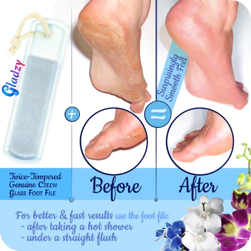Czech Glass Foot File - Large Aqua Magenta, Gentle Callus Remover