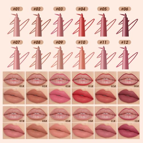 Hxssll 09# 12 Colors Matte Lip Liner Pencil Long Lasting Waterproof Smudge Proof