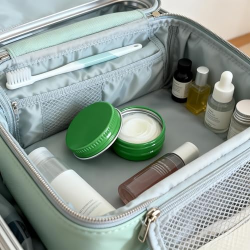 Green Aluminum Tins with Screw Lids, 0.5oz, 32 Pack for Storage