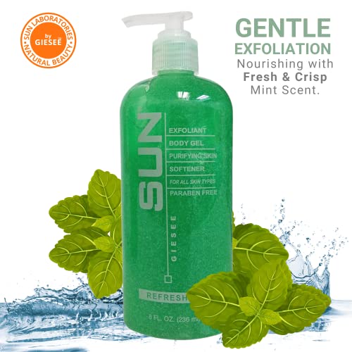 Sun Laboratories Exfoliating Body Gel with Exfoliating Gloves, 8 oz