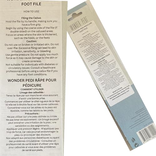 WONDER PEDI Stainless Steel Double-Sided Foot File for Callus Removal