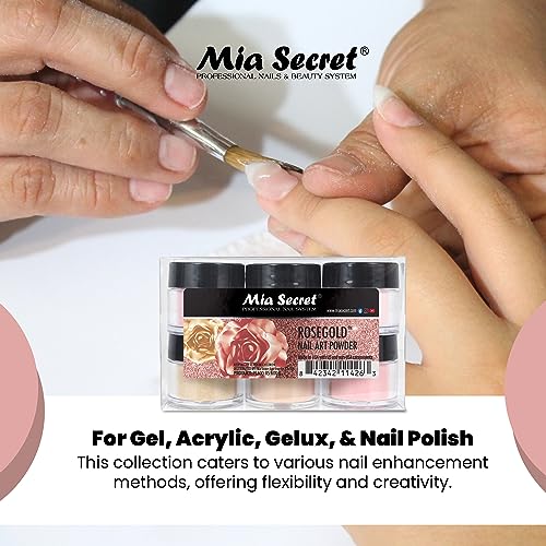 Mia Secret Rosegold Collection Colored Acrylic Nail Powder - 6-Piece Set