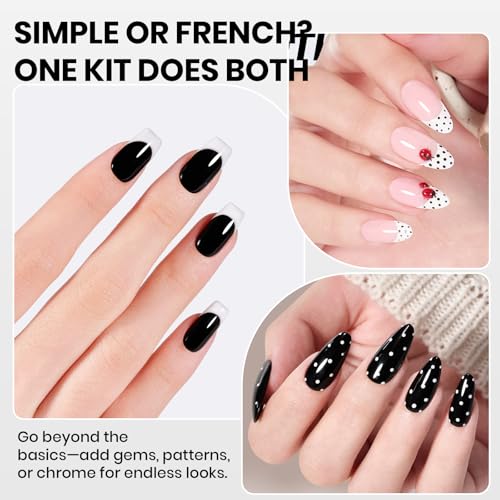 Beetles Black and White Gel Nail Polish Set - 4PC HEMA-Free Kit