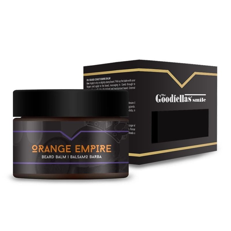 The Goodfellas' smile Conditioning and Softening Beard Balm 1.7 oz - Made in Italy with Shea Buter & Jojoba Oil - (Orange Empire)