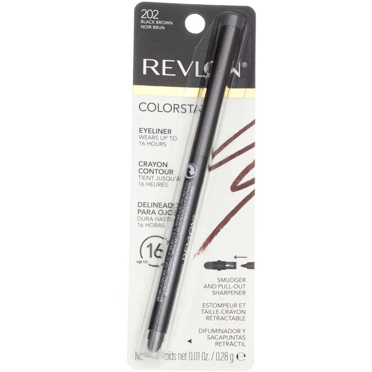 Revlon ColorStay Waterproof Eyeliner Pencil - Smudge-Proof Matte Finish, 203 Brown | 0.01 oz