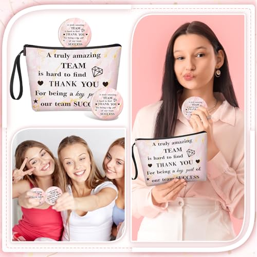 24-Piece Inspirational Makeup Bag and Pocket Mirror Gift Set for Women