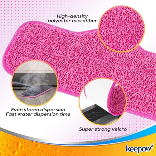 KEEPOW Microfiber Steam Mop Pads for Schenley Steam Mop - 4 Pack