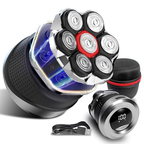 Men's Electric Rotary Shavers Bald£¬2026 Upgrade 7D Floating Electric Shaver with LED Display, for Father's Day£¬Type-C Fast Charge, Magnetic Heads, Travel Case - Ideal Men's Grooming Gift