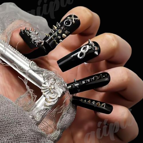 qiipii 3D Mini Metal Punk Spike Nail Charms - Silver Alloy Studs