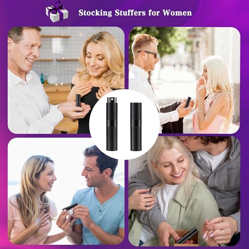 MDDRUIQI 8ML Refillable Travel Perfume Atomizer Bottles - 2 Pack, Leakproof & Compact