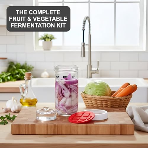 Complete Fermentation Kit with Mason Jar & Burping Lids