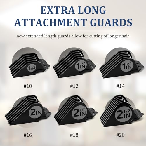 CR8GR8 Extra Long Clipper Guard Set for Wahl, 6-Piece Attachment Combs