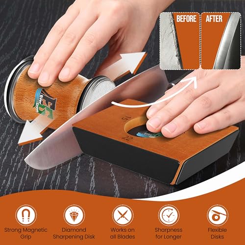 EverGrove Rolling Knife Sharpener with Diamond & Ceramic Discs