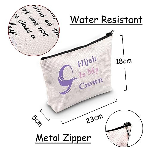 Hijab Is My Crown Cosmetic Bag - Islamic Themed Makeup Organizer Pouch
