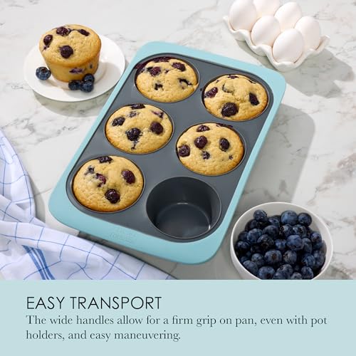 Chicago Metallic Silicone Muffin Pan - 6 Cup Nonstick Bakeware