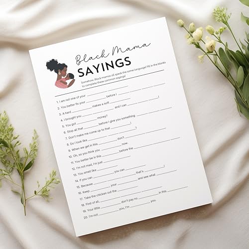 Baby Shower Game Cards - 50 Fun Fill-in-the-Blank Party Activity Sheets