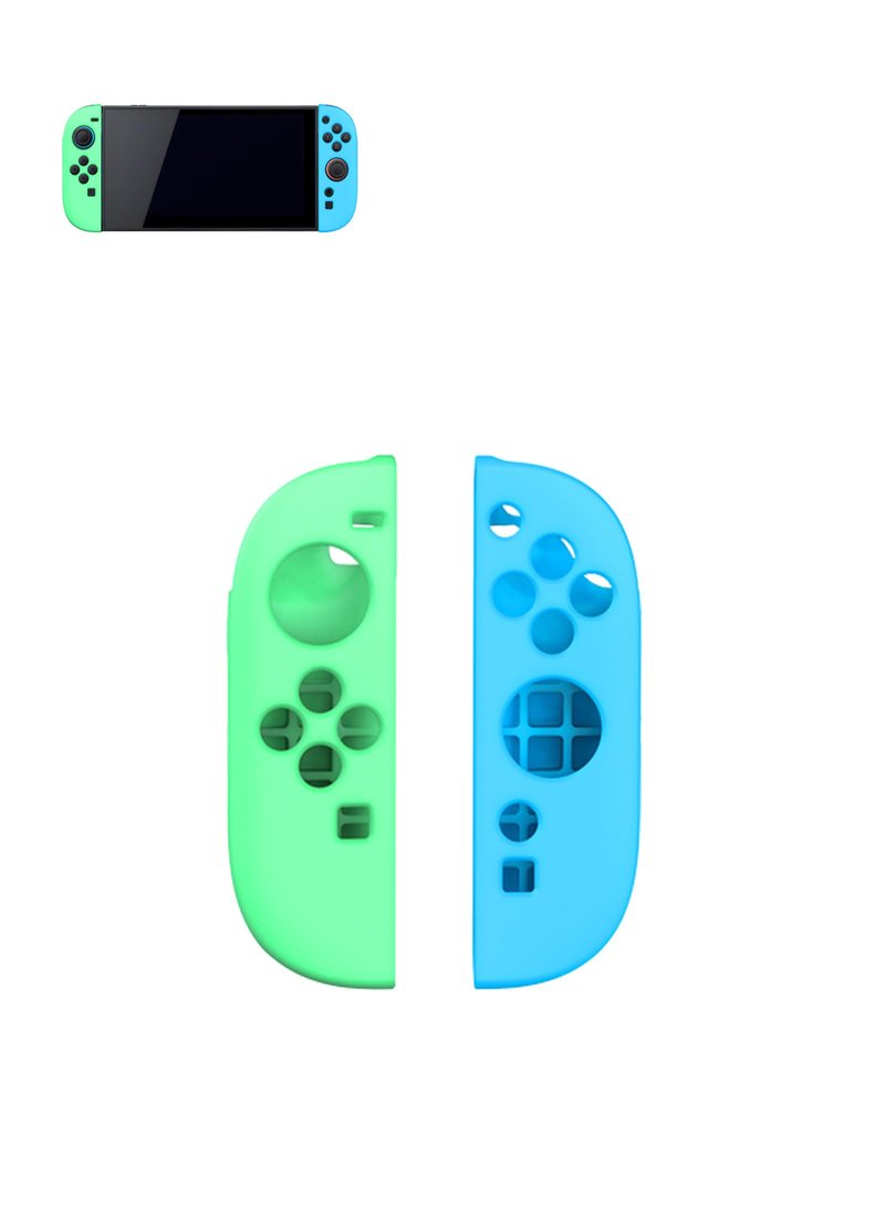 Compatible with Switch 2 Controller, Soft and Skin Friendly Silicone Anti Slip Upgrade, Split dDesign Enhances Gaming Experience,Blue+Green.