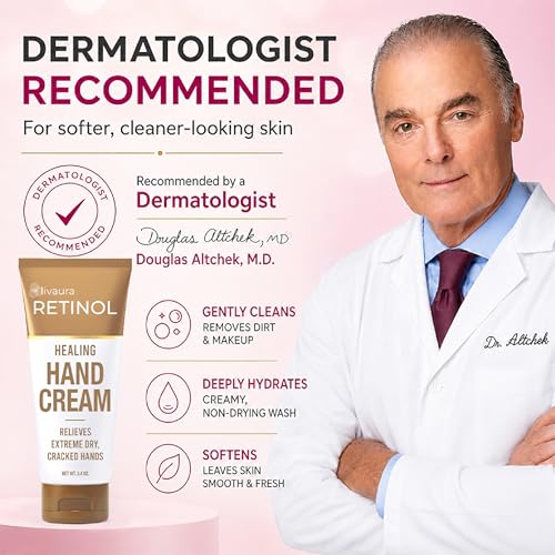 Retinol LIVAURA Hand Cream for Dry Cracked Hands - Moisturizing & Fast Absorbing