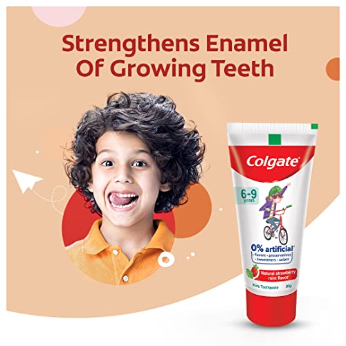 Colgate Kids Toothpaste for Ages 6-9, Strawberry Mint Flavor, 80g