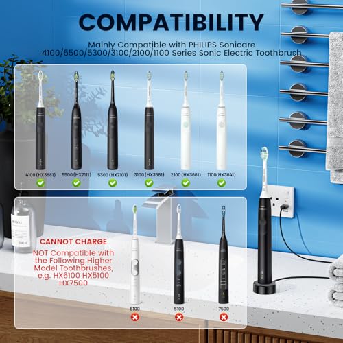 Black Replacement Charger Base for Philips Sonicare 4100 Toothbrush