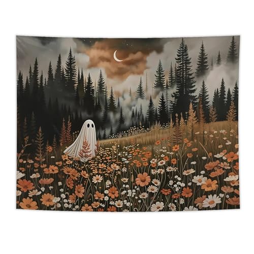 NATSUNO Halloween Tapestry - Spooky Ghost Wall Hanging 50x60