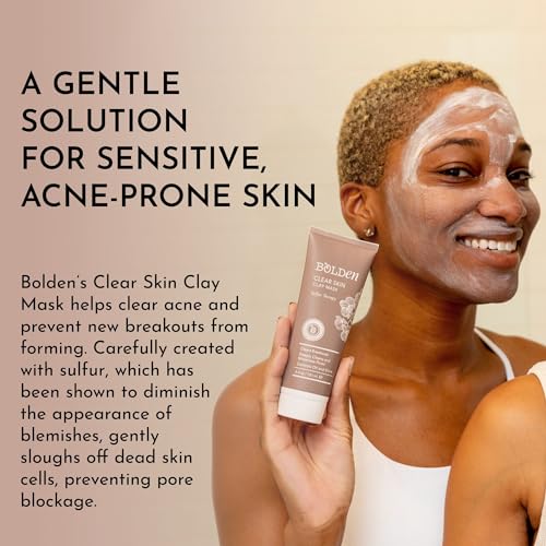 BOLDEN Sulfur Clay Mask for Acne, Pore Cleansing & Oil Control, 3.5 fl oz