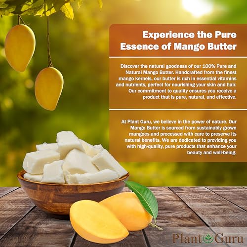 Plant Guru 100% Pure Raw Mango Butter 16 oz - Natural Skin & Hair Care