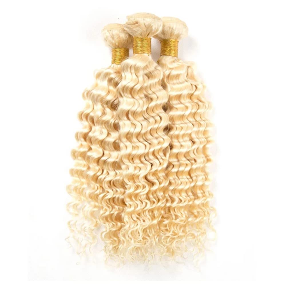613 Deep Wave Bundles Blonde Human Hair Bundles Unprocessed Brazilian Virgin Human Hair Extensinos 28 30 32 Inch 50 Gram/Bundle