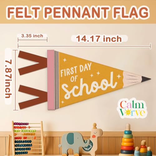 First Day of School Felt Pennant Banner | Back to School Decor