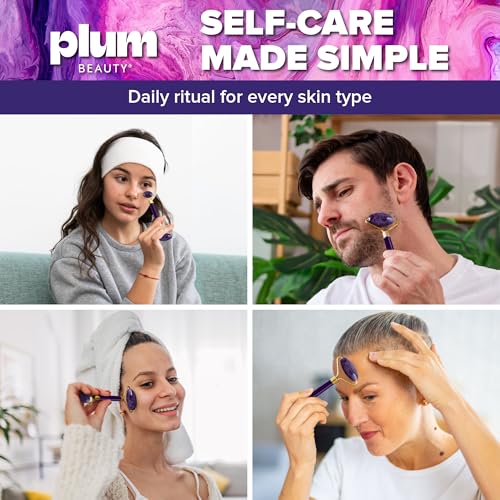 Amethyst Facial Roller by Plum Beauty - Reduces Puffiness & Dark Circles