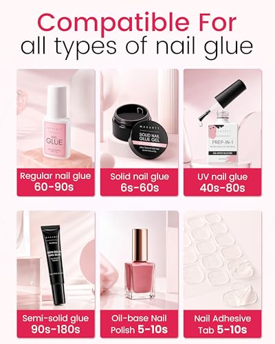 Makartt Jojoba Oil Nail Glue Remover - 30ML 2-Pack, Acetone-Free