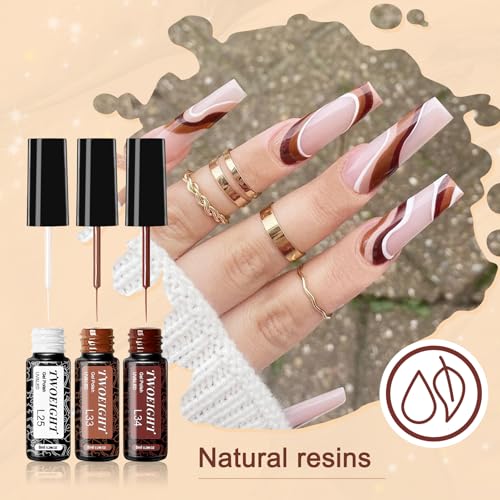 TWOEIGHT Gel Nail Polish Liner Art 12 Colors 8ml UV Lamp Soak-off