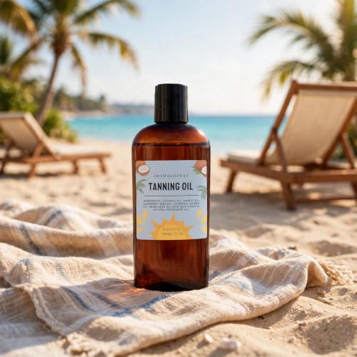Natural Carrot Tanning Oil for Deep Golden Glow, Hydrating Sun Protection 3.5oz