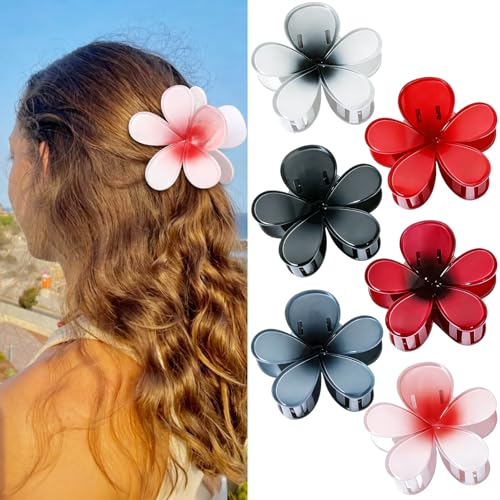 USDNICE 6 Pack Dark Color Large Hair Claw Clips for Women, Strong Hold Non-Slip Hair Accessories for Thick & Thin Hair