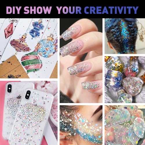AROIC 14 Colors Body Glitter, 4th of July Face & Hair Glitter Gel Set for Festival, Eye Shimmer for Women Rave Accessories Party Supplies, Face Paint Hair/Cheek/Eyelid Sparkle Makeup-18ml/Tube